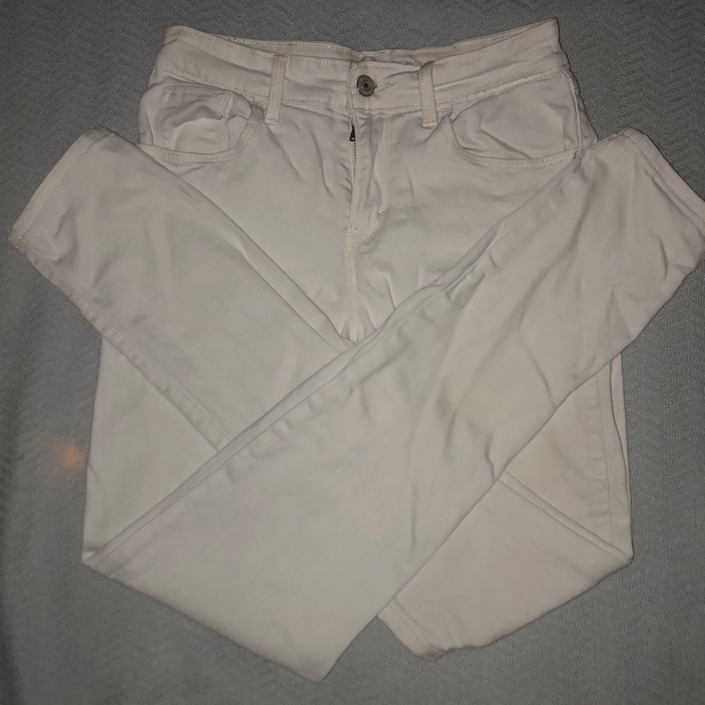 White levi jeans hi rise skinny
